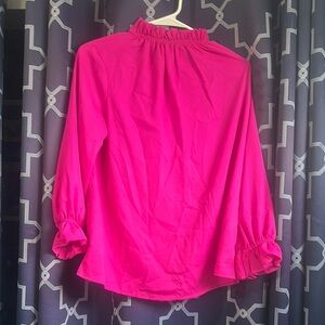 Women's Pink Ruffled Blouse